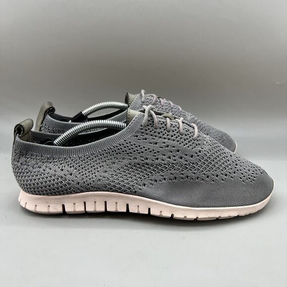 Cole Haan ZeroGrand Stitchlite Women Size 8.5 B Gray Pink Oxford Wingtip Shoes - Picture 1 of 9